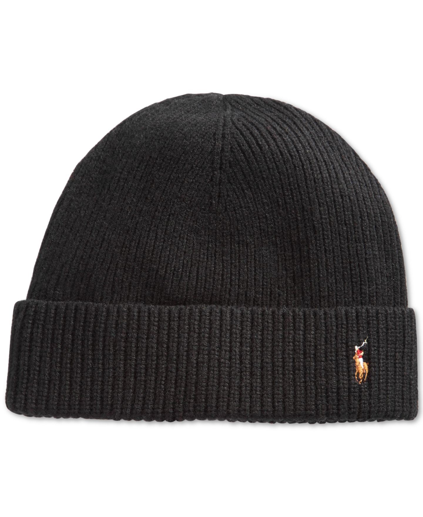 Мужская шапка Ralph Lauren Polo Beanies, цвет: Чёрный — фото 1