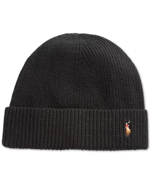 Мужская шапка Ralph Lauren Polo Beanies, цвет: Чёрный