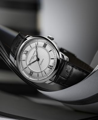 Men's Swiss Automatic Classics Premiere Black Leather Strap Watch 39mm