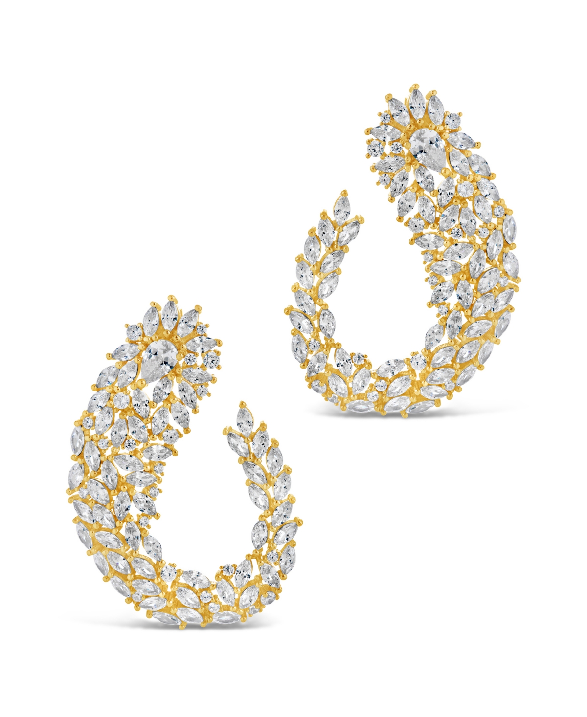 Sterling Forever Gwen Cubic Zirconia Statement Drop Earrings In Silver