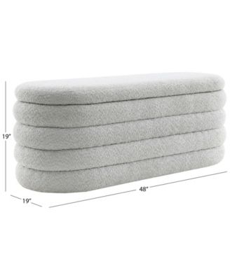 19" Wood Cleo Storage Bench Ottoman