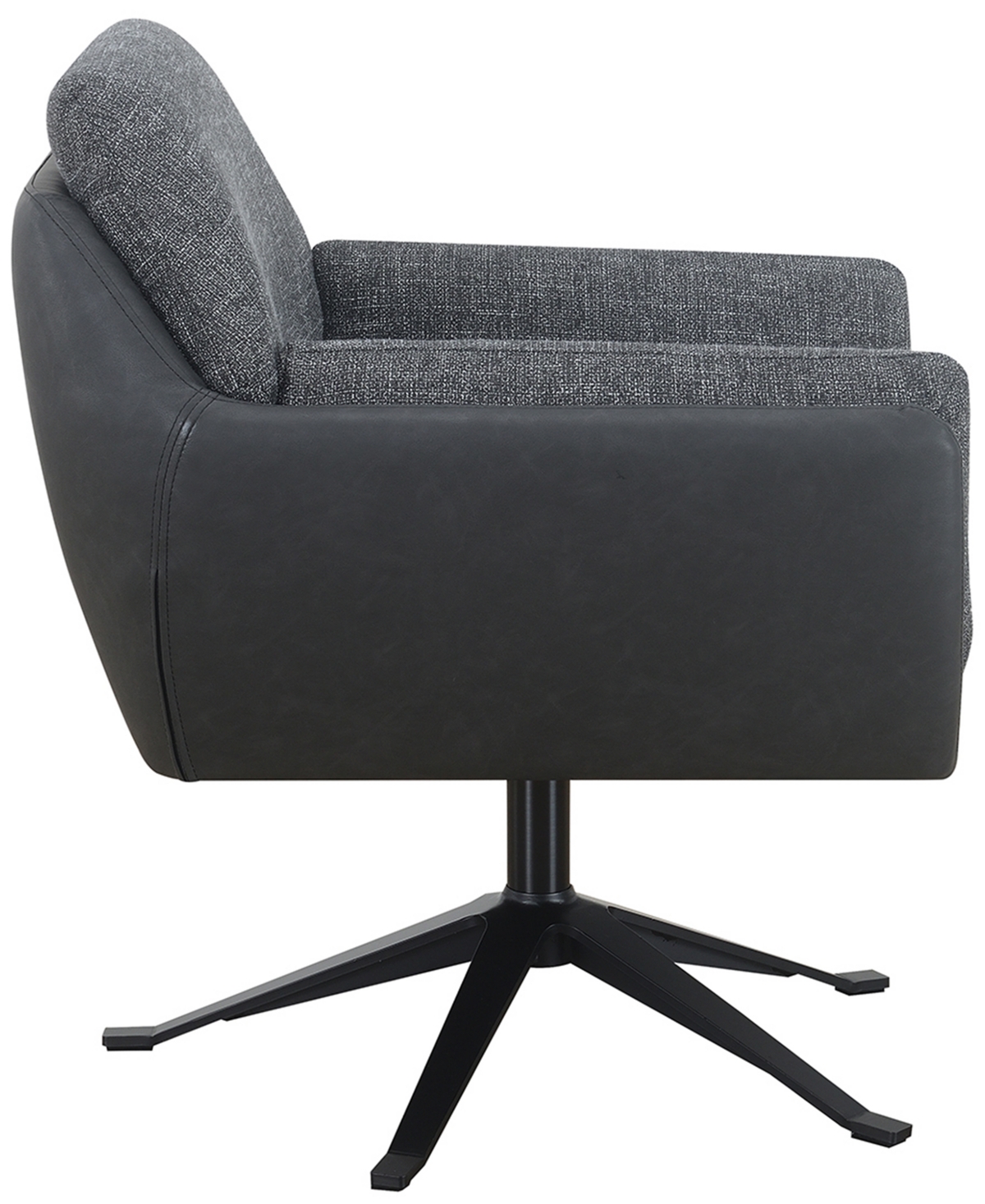 Abbyson Living Ace 32" Wood Two-toned Swivel Accent Chair In Gray