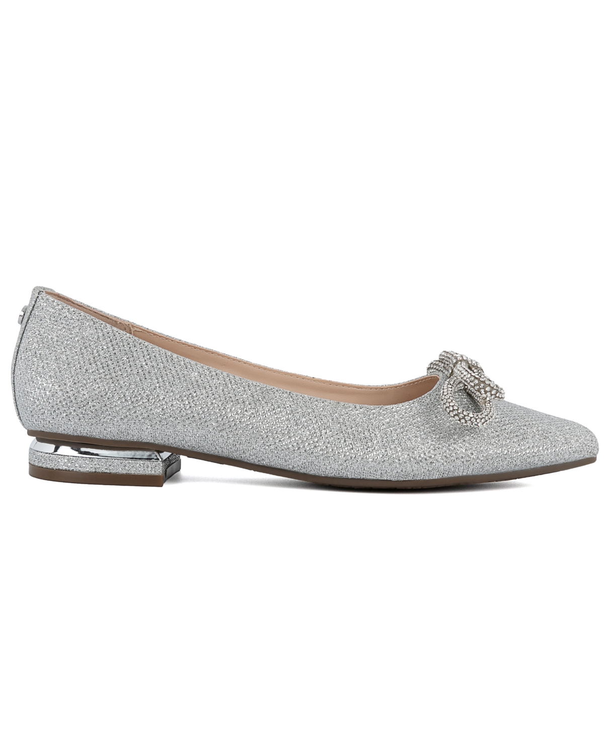 Jones New York Ambree Rhinestone-embellished Ballet Flats In Silver Glitter