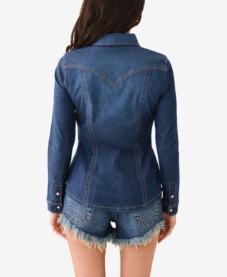 white christmas dresses Shoals Denim Maxi Shirt Dress in Light Indigo main image 0