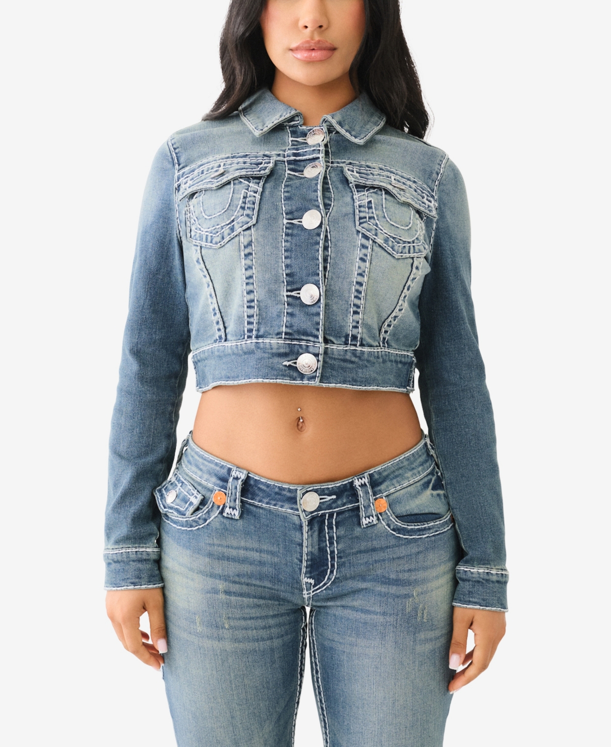 TRUE RELIGION WOMEN'S SHRUNKEN SUPER T CROP JACKET
