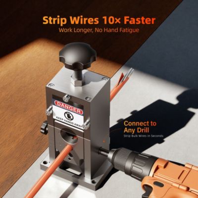 Manual Wire Stripping Machine 0.06–1.18 Inch Copper Cable Stripper with Adjustable Blade Depth and Visible Window, Hand Crank or Drill Powered