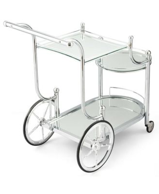 Kitchen Rolling Bar Cart with Tempered Glass Suitable for Restaurant and Hotel