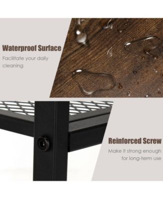 3-Tier Kitchen Serving Cart Utility Standing Microwave Rack with Hooks