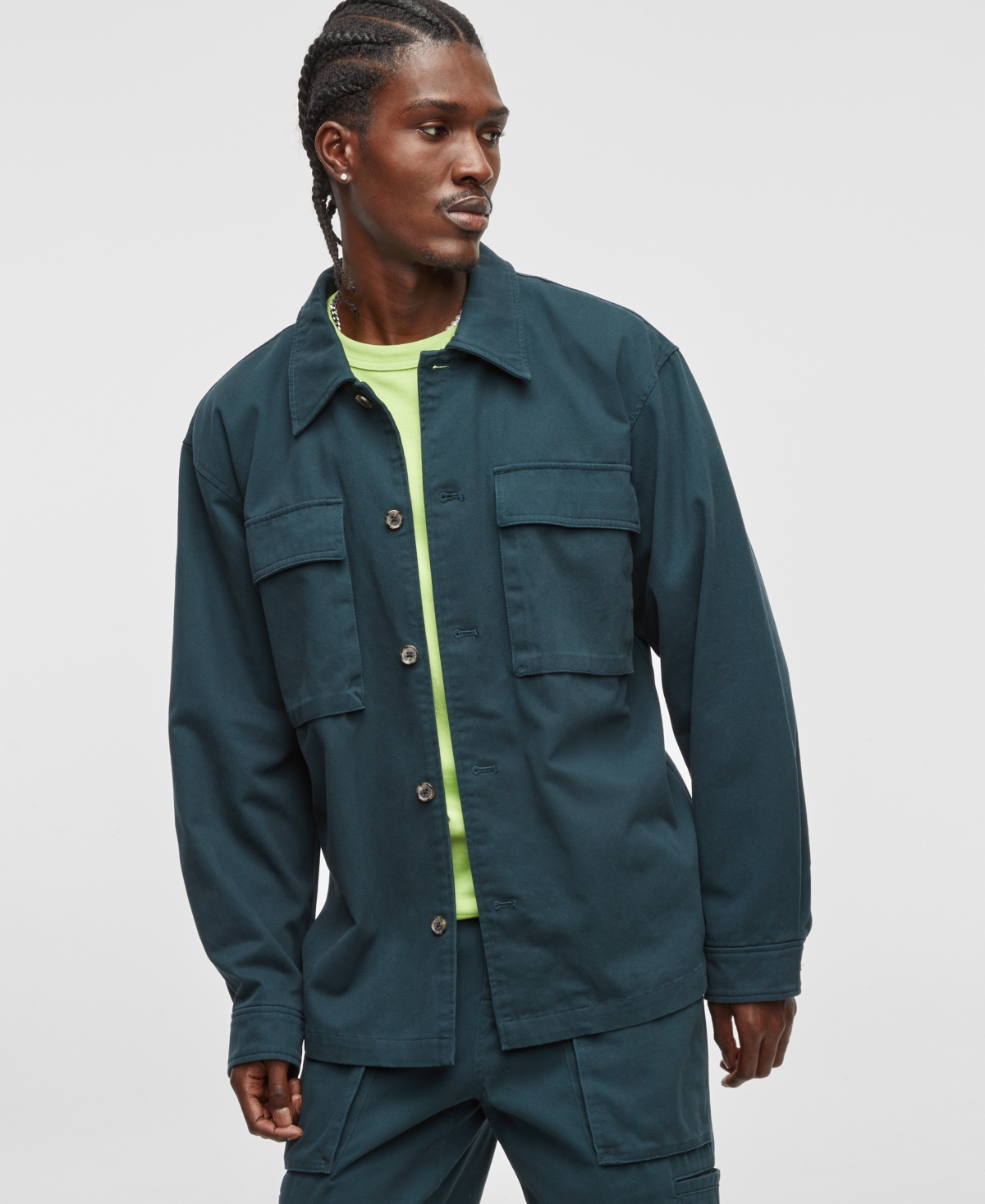 Utility shirt jacket men sales
