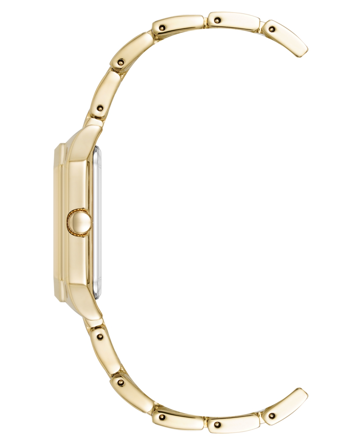 Anne Klein Women's Quartz Octagonal Abalone Gemstone And Gold-tone Alloy Metal Bracelet Watch, 24mm In Abalone,gold-tone