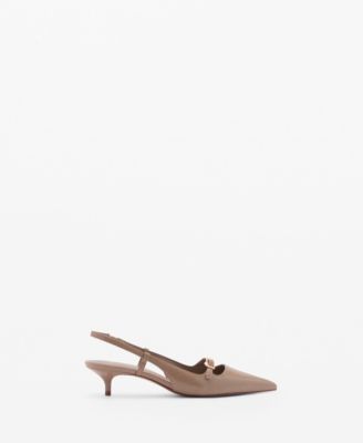 Women's Buckle Detail Slingback Heeled Shoes