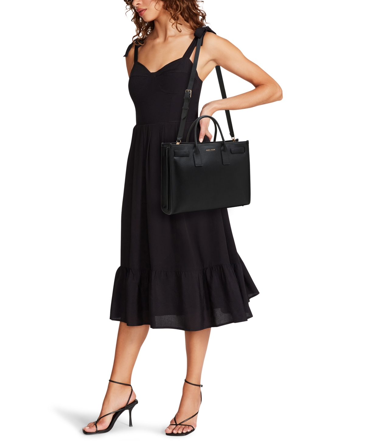 Anne Klein Ak 3 Piece Work Tote Gift Set In Black