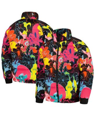 Men's Black Looney Tunes Bugs Bunny Raglan Full-Zip Puffer Jacket