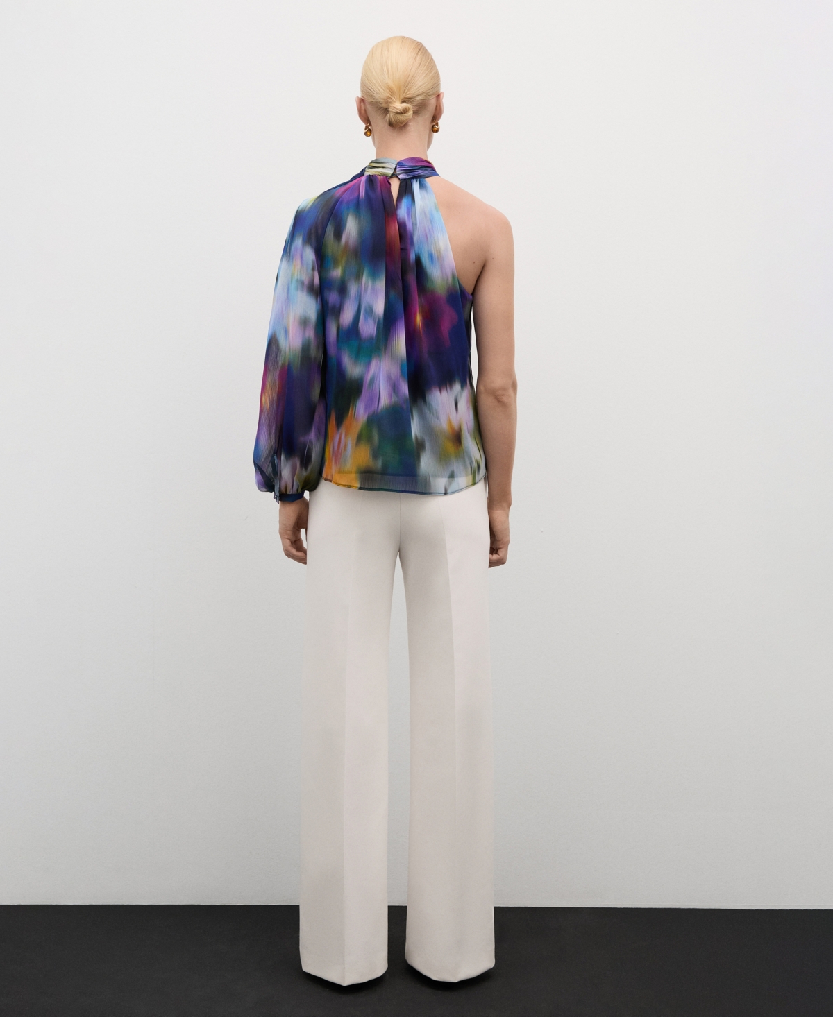 Mango Women's Asymmetrical Printed Blouse