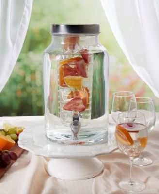 1.5 Gallon Glass Drink Dispenser with Infuser and Screw-off Wide Lid