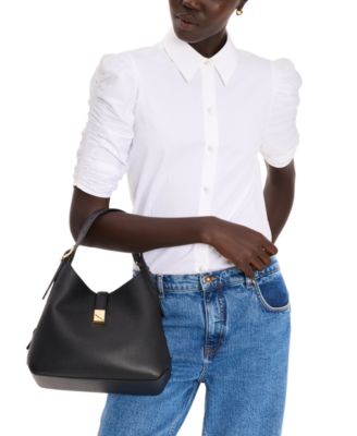 Deco Medium Pebbled Leather Crossbody Tote Bag