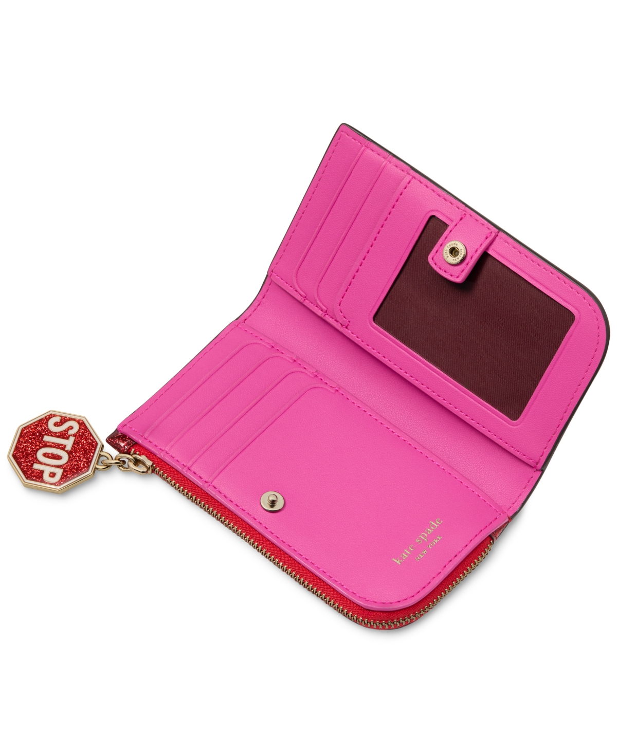 kate spade new york Cars Glitter Patent Leather Slim Bifold Wallet