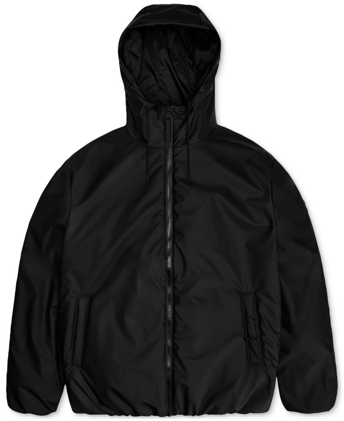 Shop Rains Men's Lohja Insulated Hooded Waterproof Jacket In Black