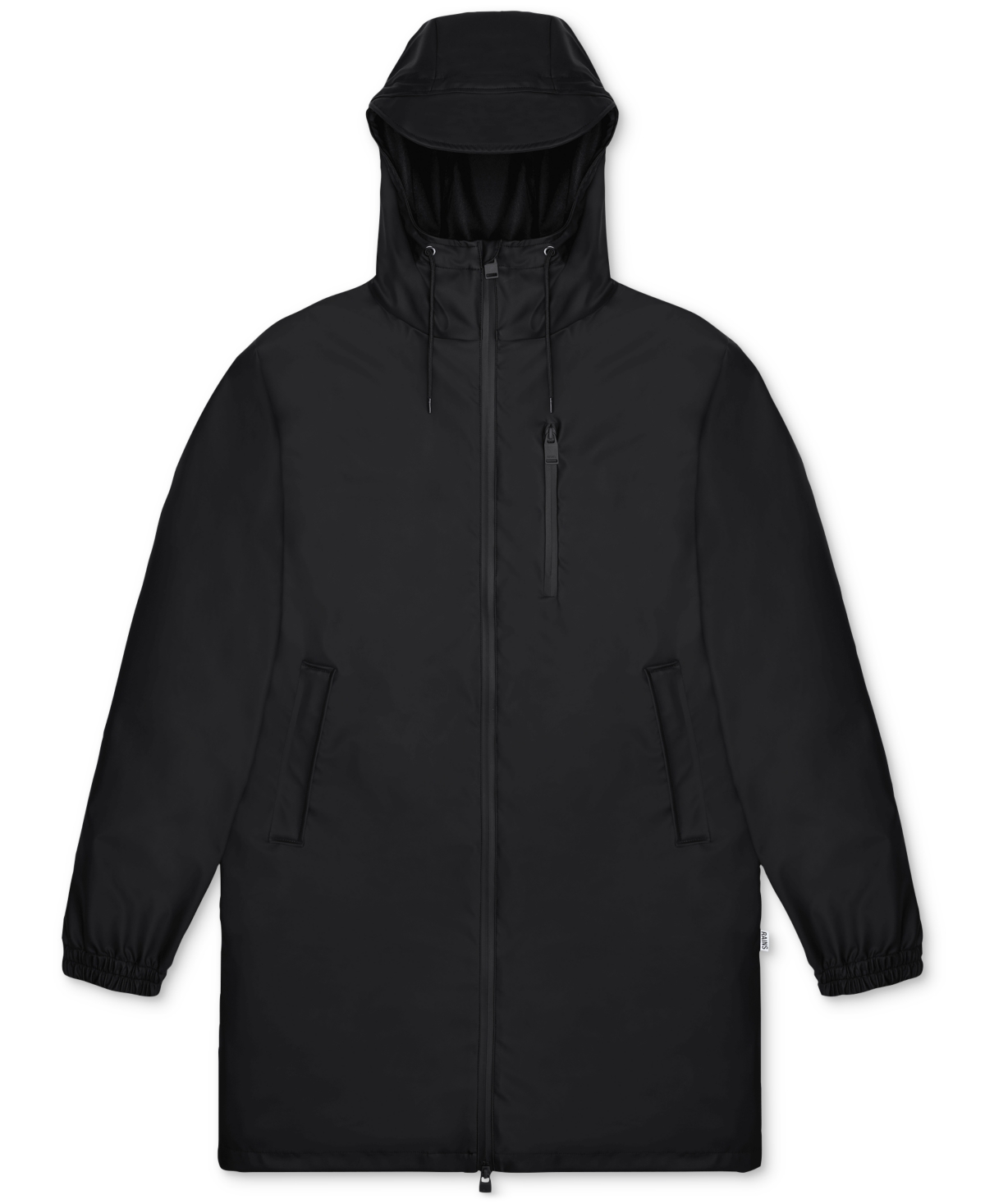Shop Rains Men's Long Storm Breaker Hooded Full-zip Rain Jacket In Black