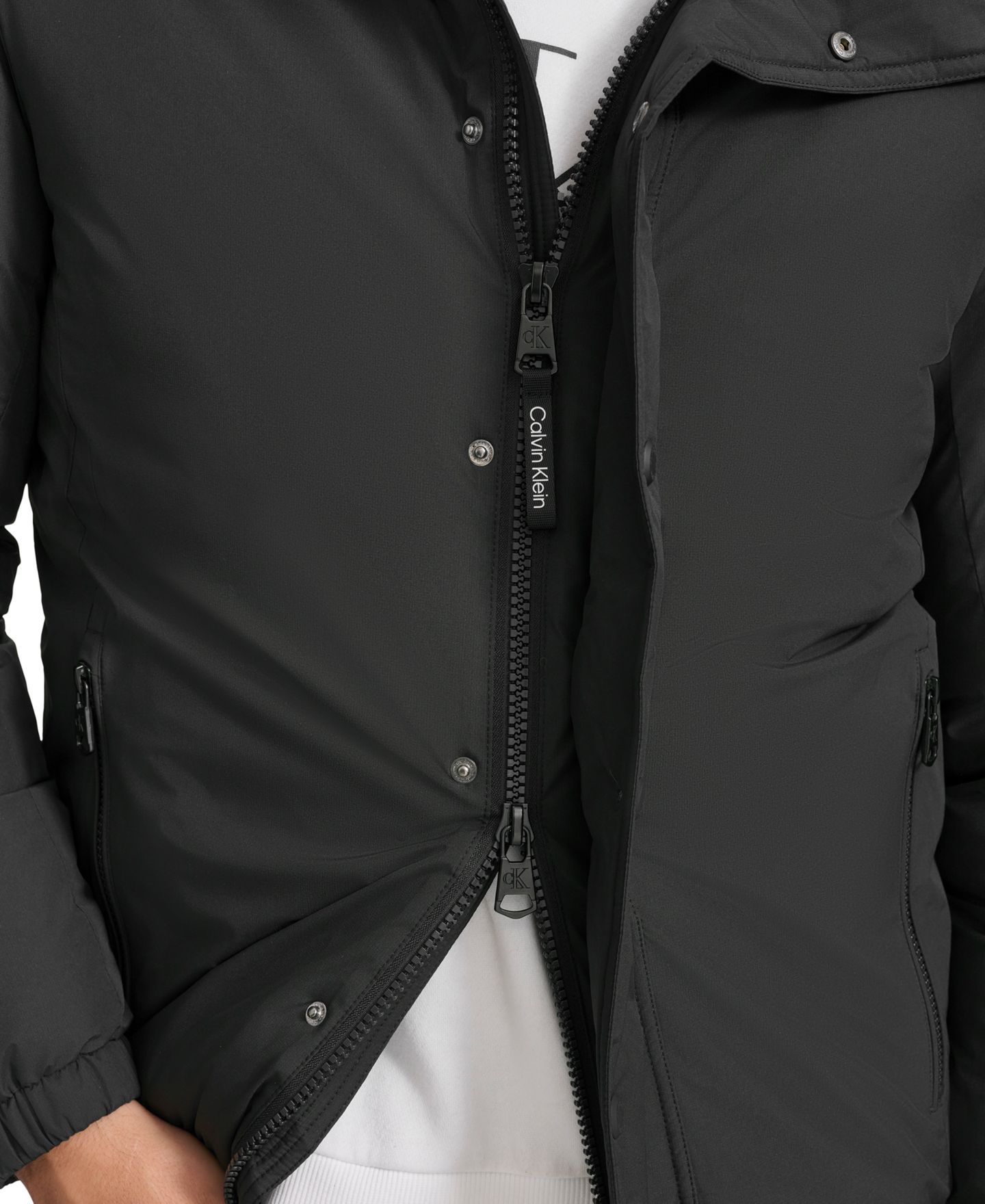 Мужская куртка Calvin Klein Ripstop Hooded Puffer, цвет: Чёрный — фото 5