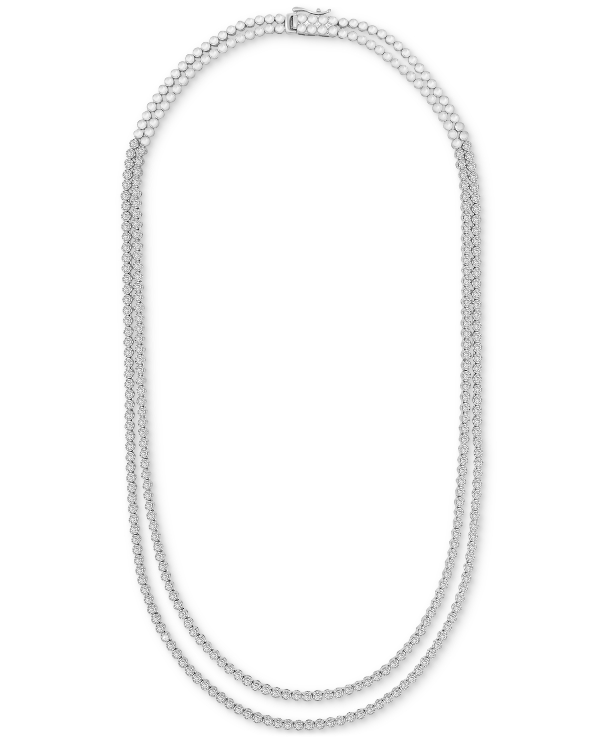 Wrapped In Love Diamond Two Layer 17" Tennis Necklace (5 Ct. T.w.) In 10k White Gold Or 10k Yellow Gold, Created For In White Gold