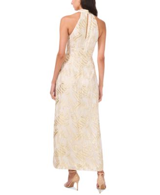 parker metallic dress Parker The Phoebe Jacquard Metallic Halter Maxi Dress