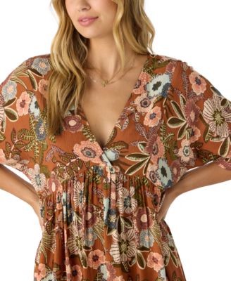 Juniors' Rosemary V-Neck Woven Dolman-Sleeve Mini Dress