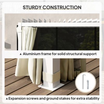 10 x 13 ft. Aluminum Pergola with Adjustable Roof,