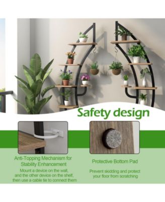 6-Tier Metal Plant Stand Holder Display Shelf with 9 Pots and Hook