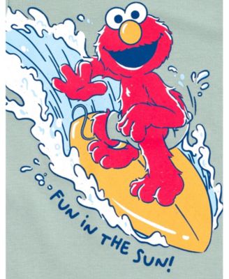 Baby Boys Elmo Cookie Monster Bird Romper and Bucket Sun Hat Newborn to