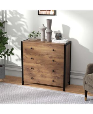 4-Drawer Dresser Modern Chest of Drawers Wooden Storage Dresser