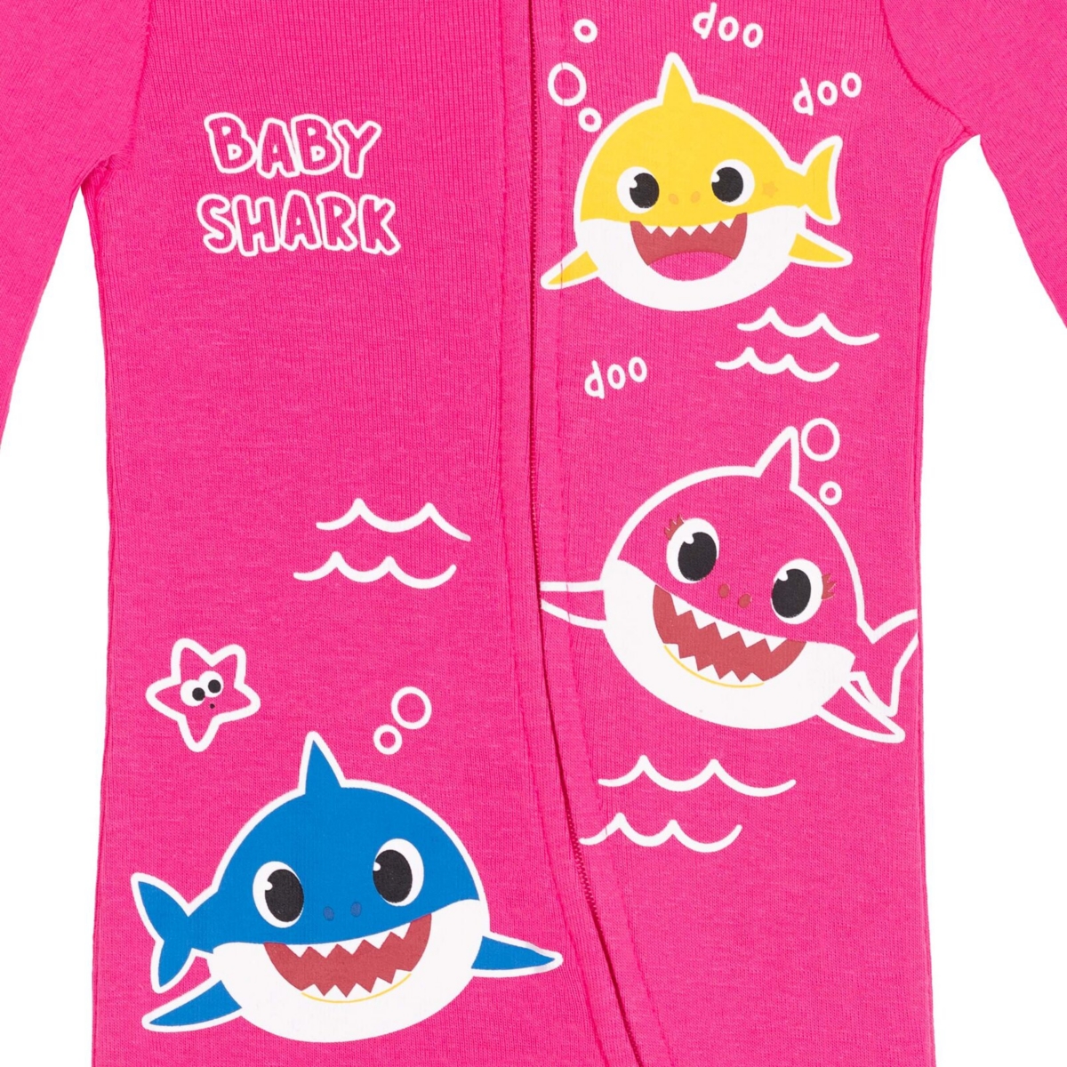 Pinkfong Baby Girls Mommy Shark Daddy Shark Baby Shark 2 Pack Zip Up Sleep N' Play Coveralls Newborn to -/ gray