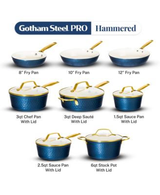 Pro Hammered Collection 13-Piece Ceramic Coating Nonstick Cookware Set