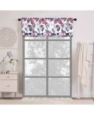 Garden Chic Watercolor Poppy Field Floral Rod Pocket Valance