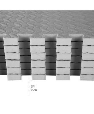 96 Sq Ft Interlocking EVA Foam Exercise Mat Tiles, Gray