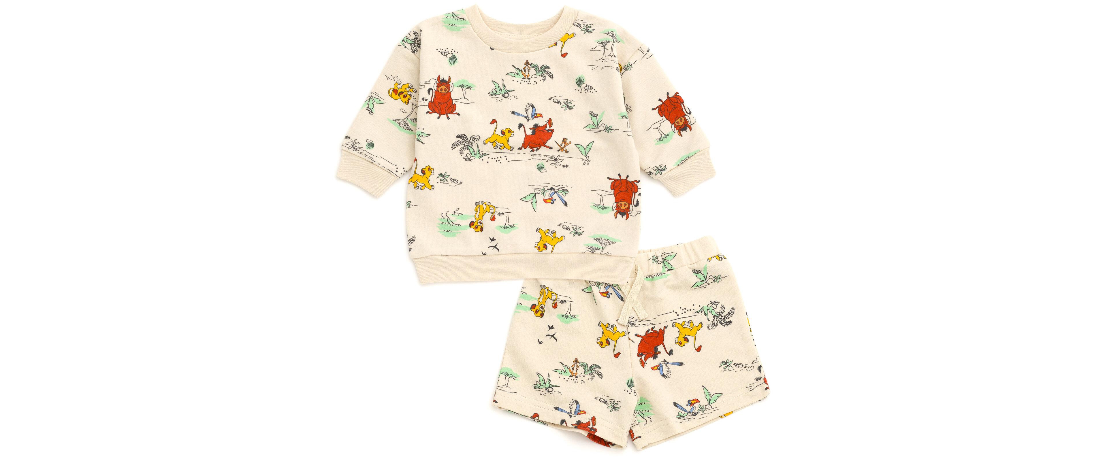 Disney Toddler Boys Mickey Mouse Winnie the Pooh Lion King Toy Story Jack Skellington French Terry Sweatshirt & Shorts Newborn to