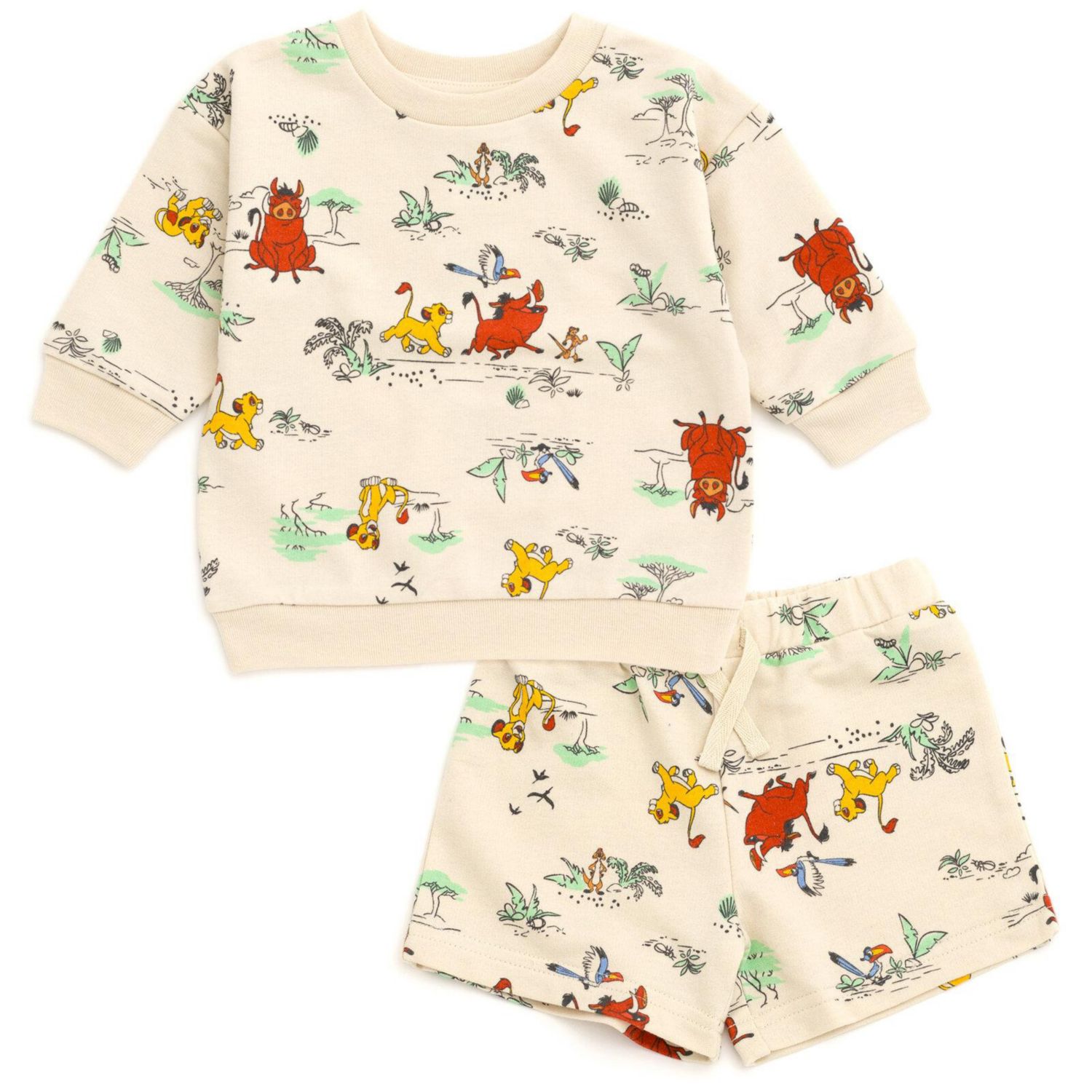 Toddler Boys Disney Mickey Mouse French Terry Sweatshirt and Shorts (2T-5T)