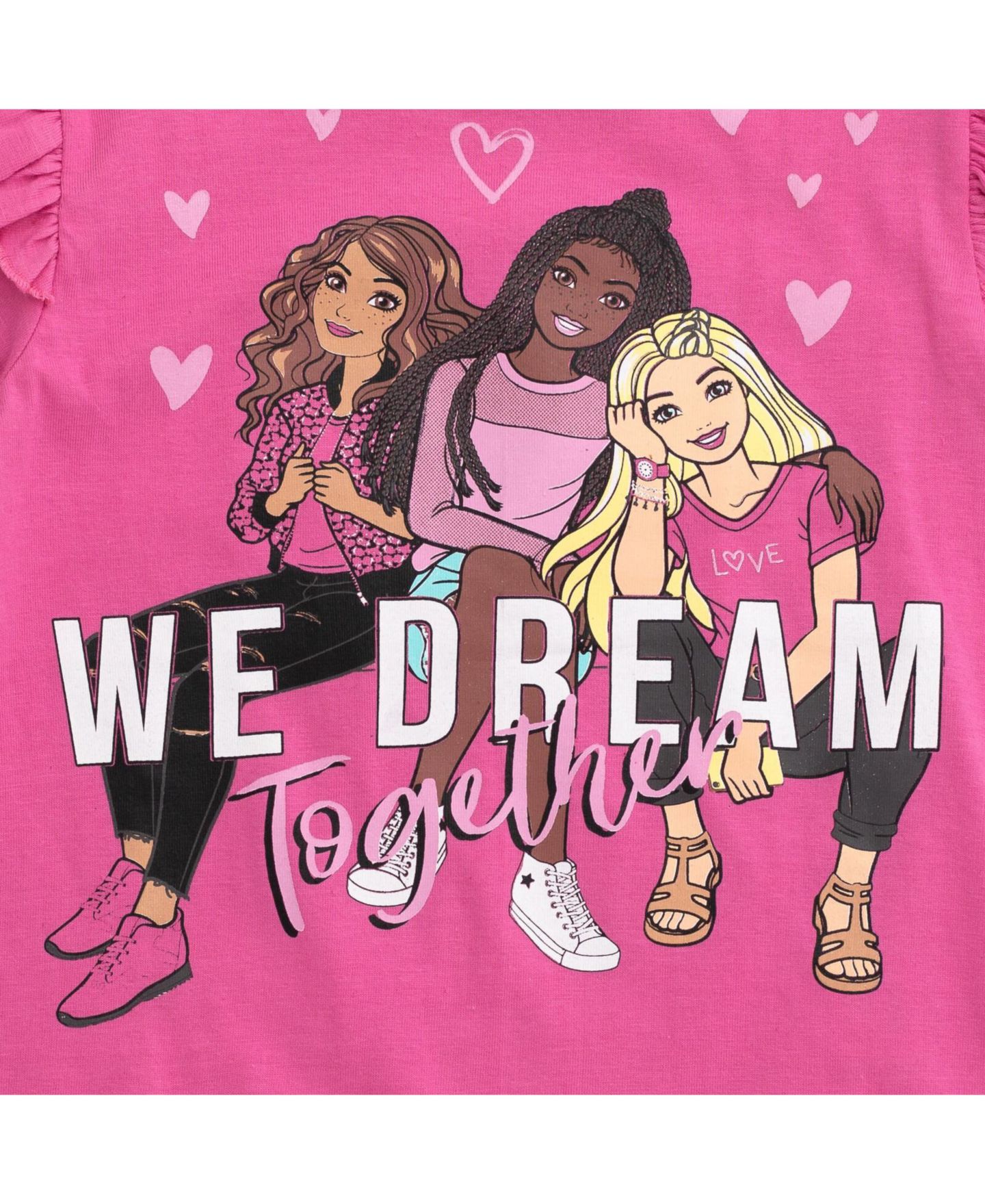 Футболки Barbie 3-Pack Short Sleeve для девочек, цвет: Розовый пурпурный чёрный — фото 2