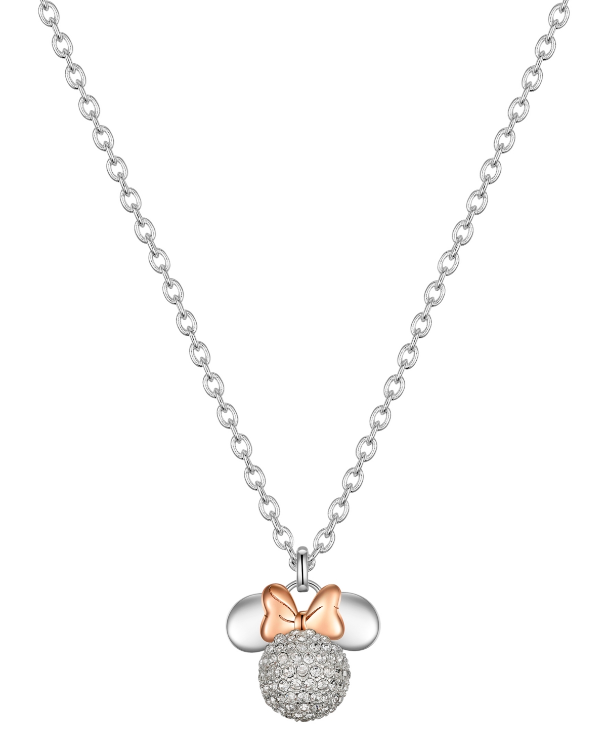 Disney Crystal Minnie Mouse Fireball Pendant Necklace In Rose Gold