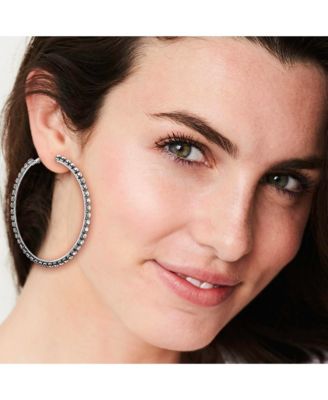 Crystal Lined Hoop Earrings