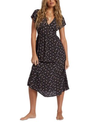 Billabong - Juniors' Morning Sky Smocked Floral-Print Dress