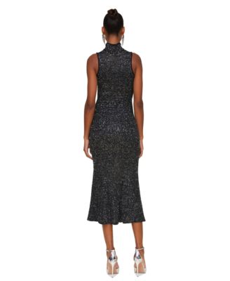 Women's Sequined Midi Sweater Dress