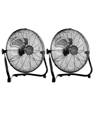 14 Inch Twin Pack Industrial High Velocity 3 Speed Heavy Duty Metal Floor Fan