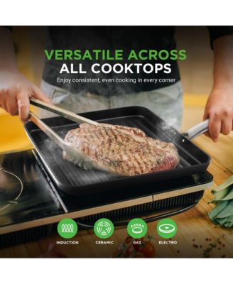 11   Hard-Anodized Nonstick Grill & Griddle - Dishwasher Safe Nonstick Grill Pan