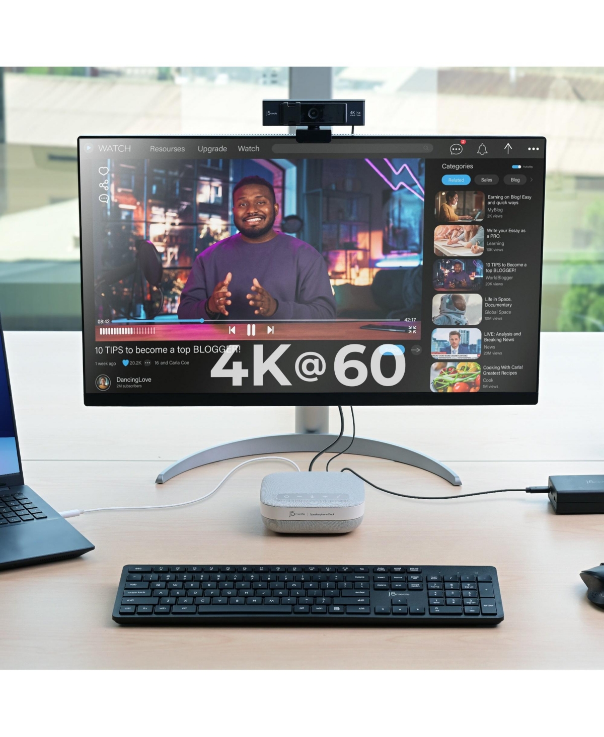 j5create Usb-c 4K Speakerphone Dock, JCDS335