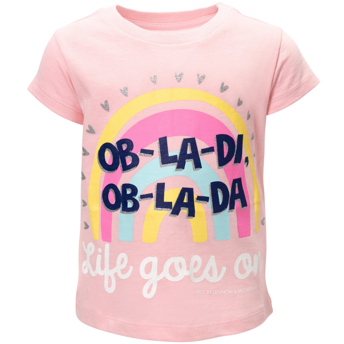 Lyrics by Lennon and McCartney Toddler Girls 3 Pack T-Shirts - purple/ pink