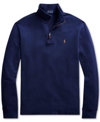Men's Estate-Rib Cotton Quarter-Zip Pullover