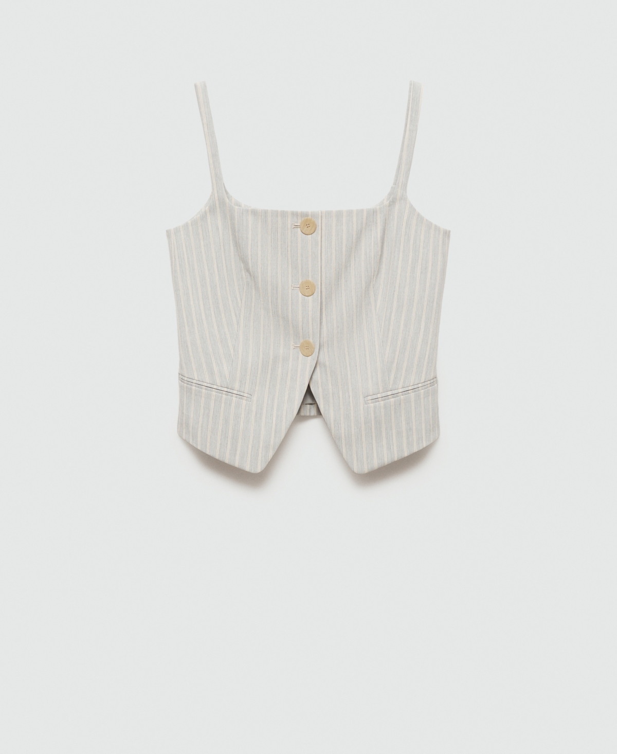 Mango Women's Buttons Detail Stripes Waistcoat