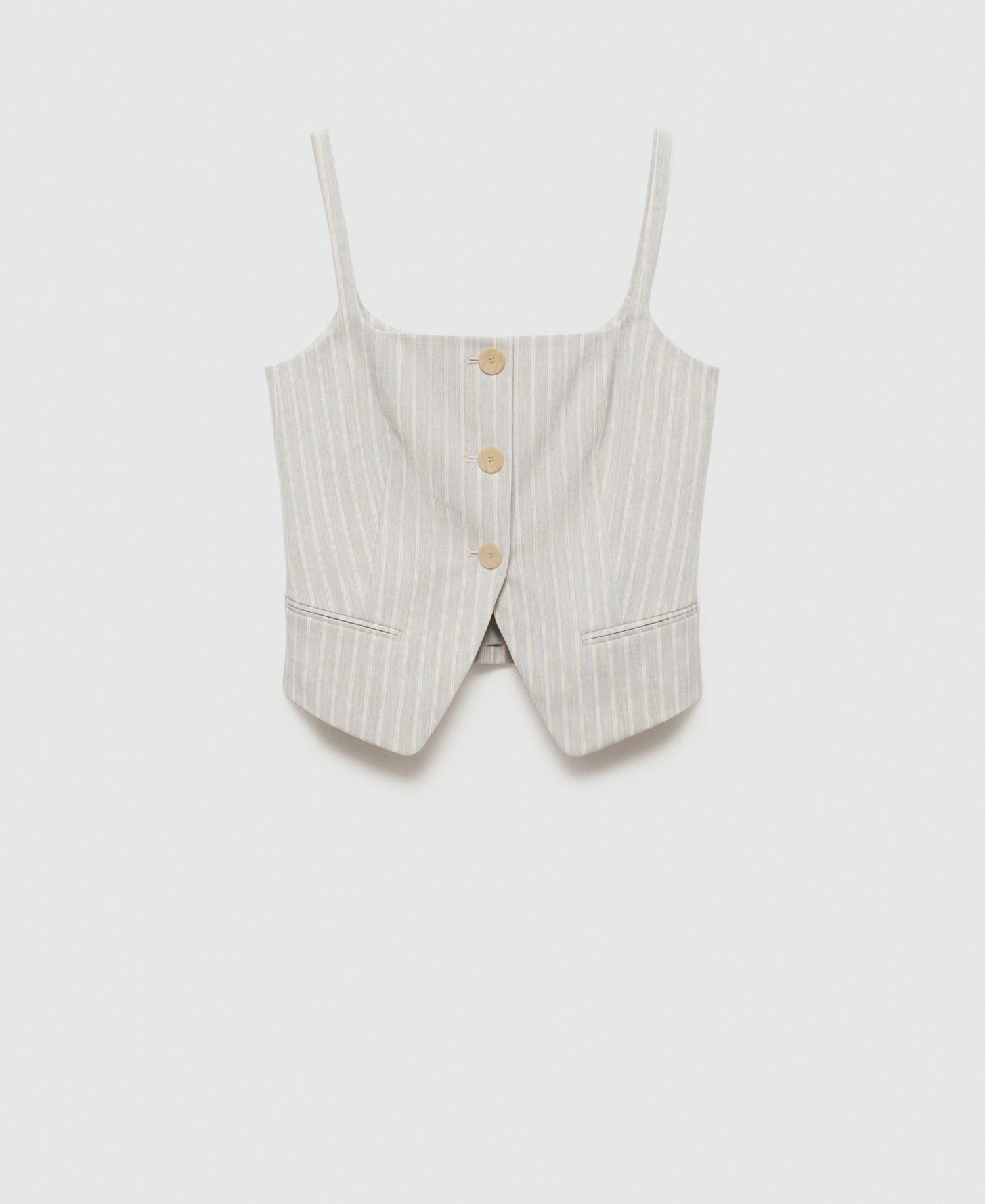 Women's Buttons Detail Stripes Waistcoat