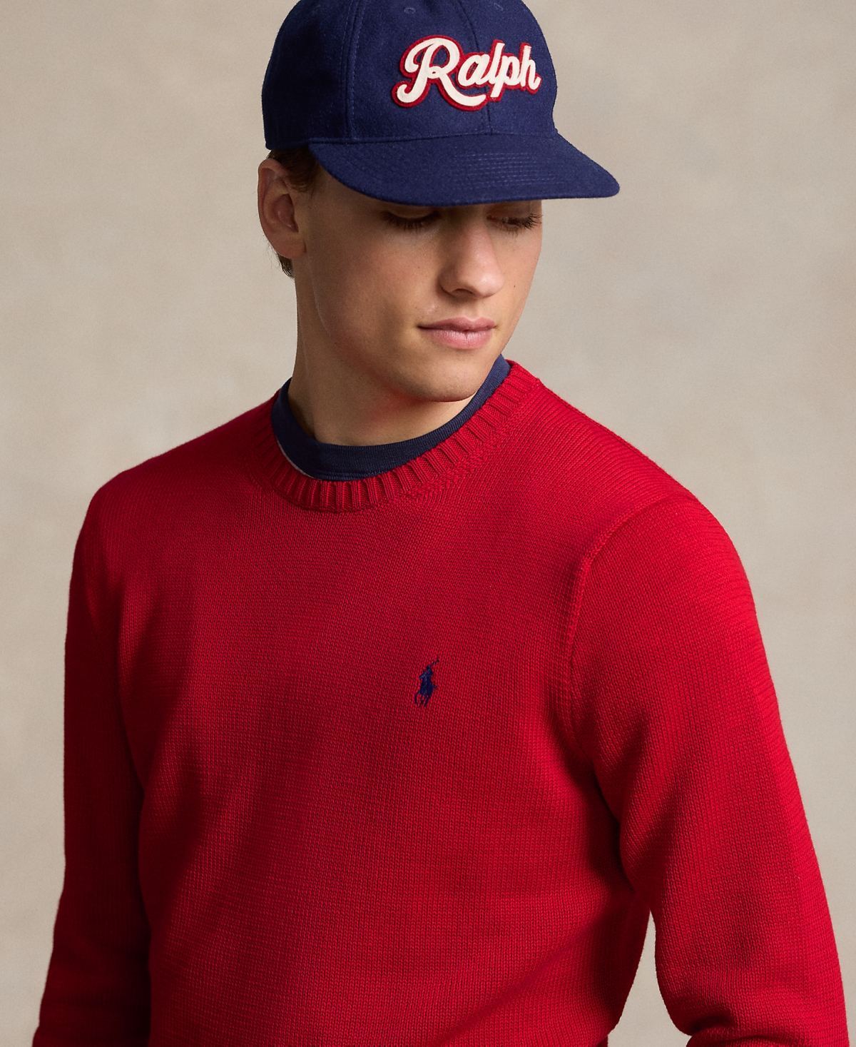 Polo Ralph Lauren Mens Crewneck Logo-embroidered Wool And Alpaca-blend Jumper Rl 2000 Red Xl In Red